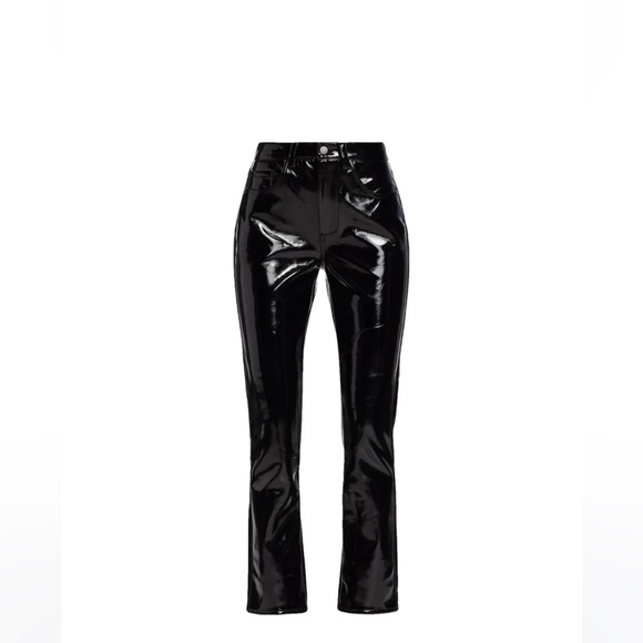 SIMON MILLER Vegan Patent Leather Straight Leg Pants - Picture 2 of 6